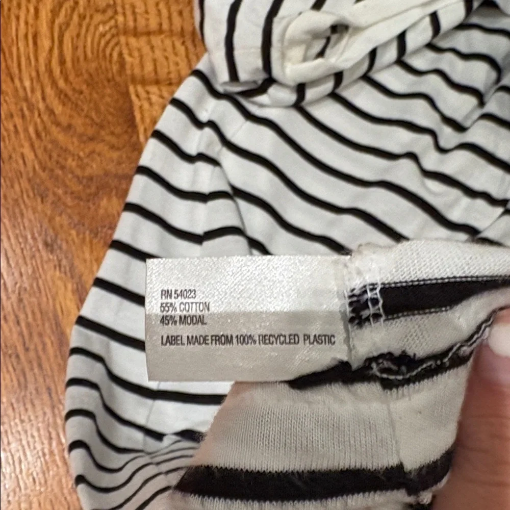 Gap Woman’s White and Black Striped Maxi Dress Size S